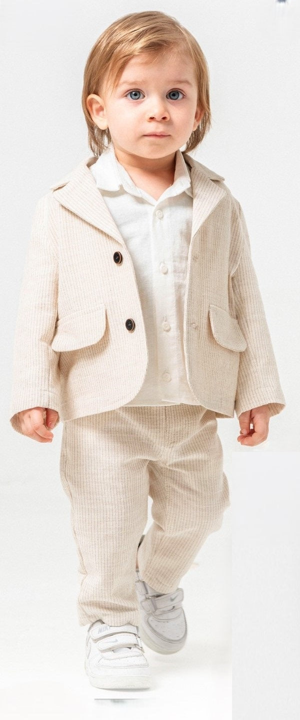 Costume beige raffiné - العيد