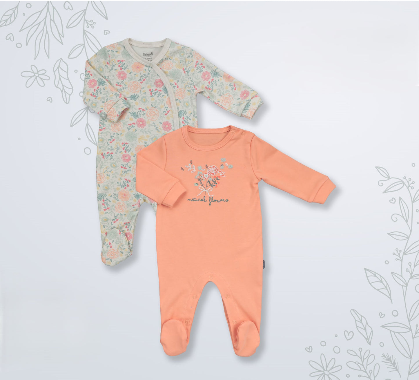 Lot de 2 Grenouillères en Coton