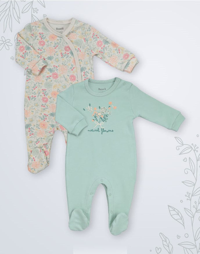 Lot de 2 Grenouillères en Coton