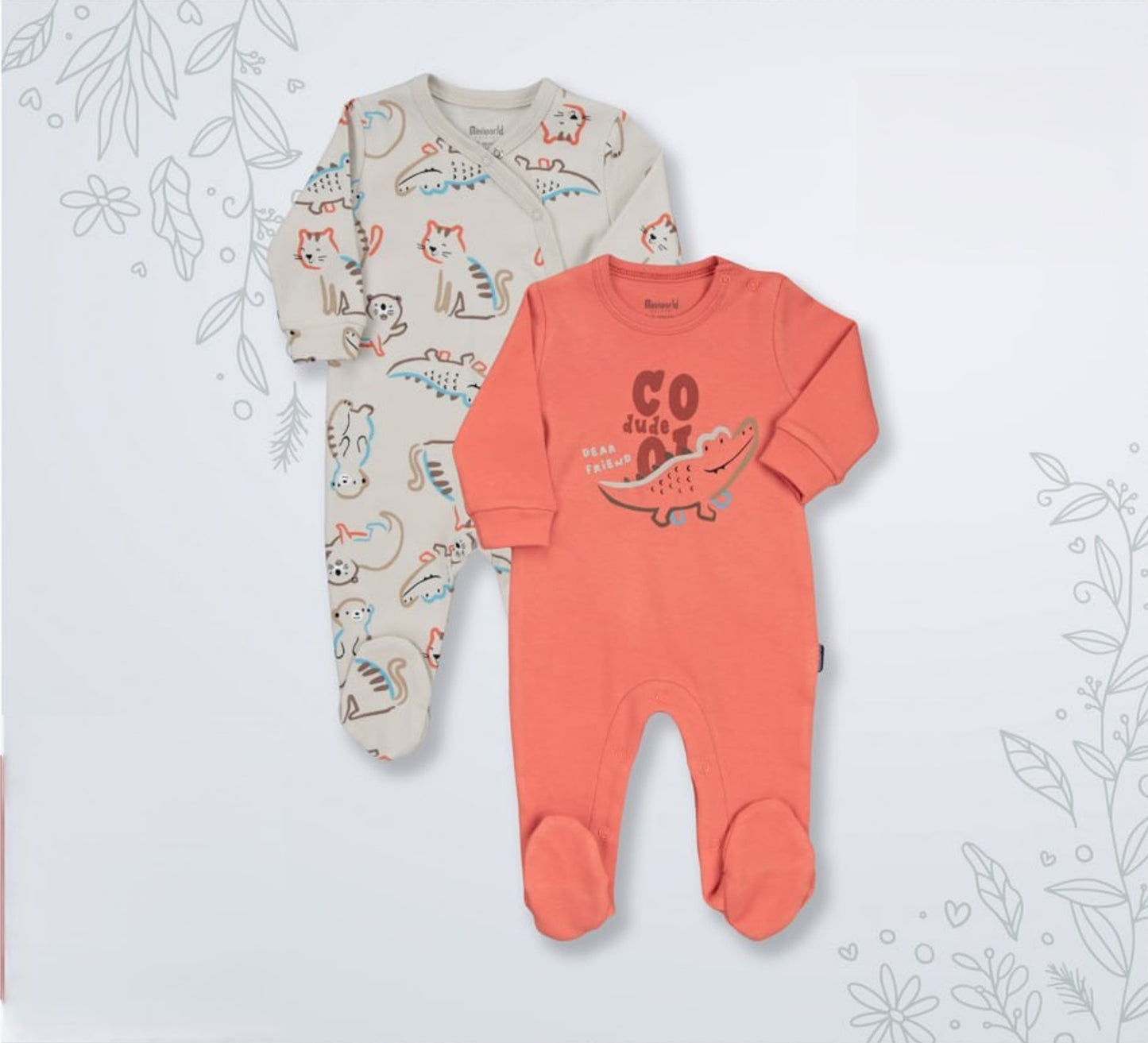 Lot de 2 Grenouillères en Coton