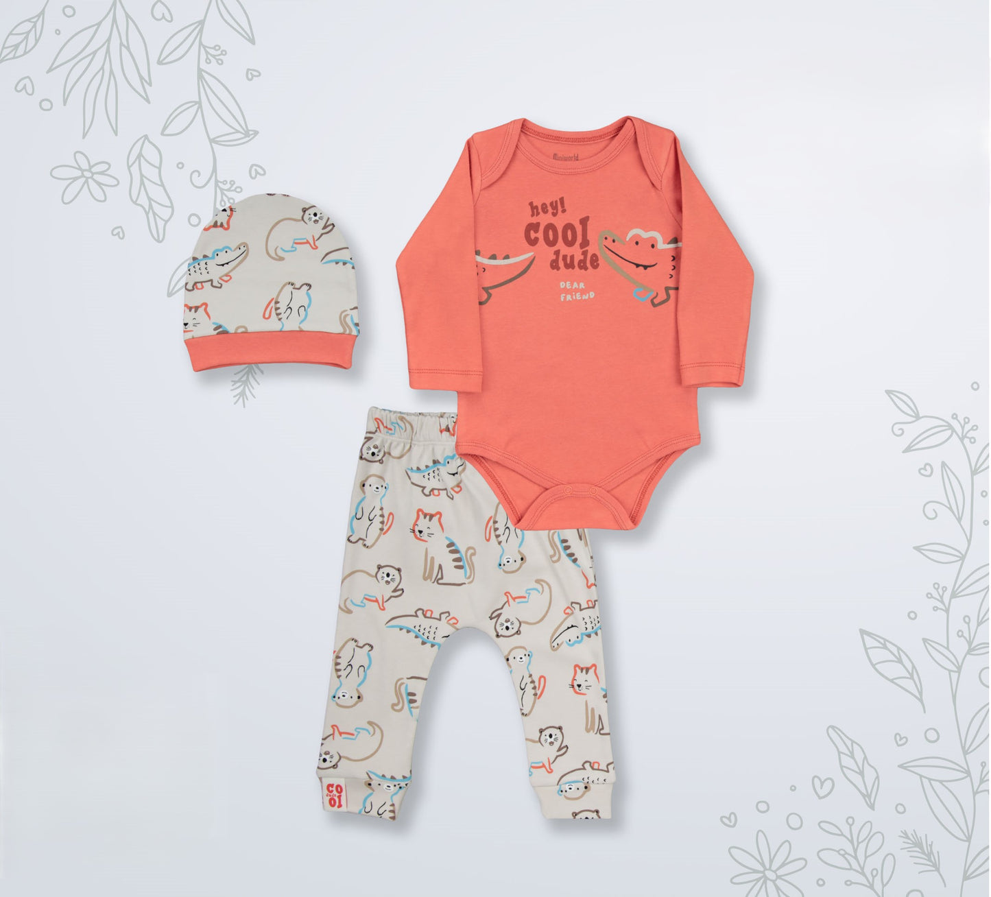 Ensemble de 3 pièces en Coton - Croco