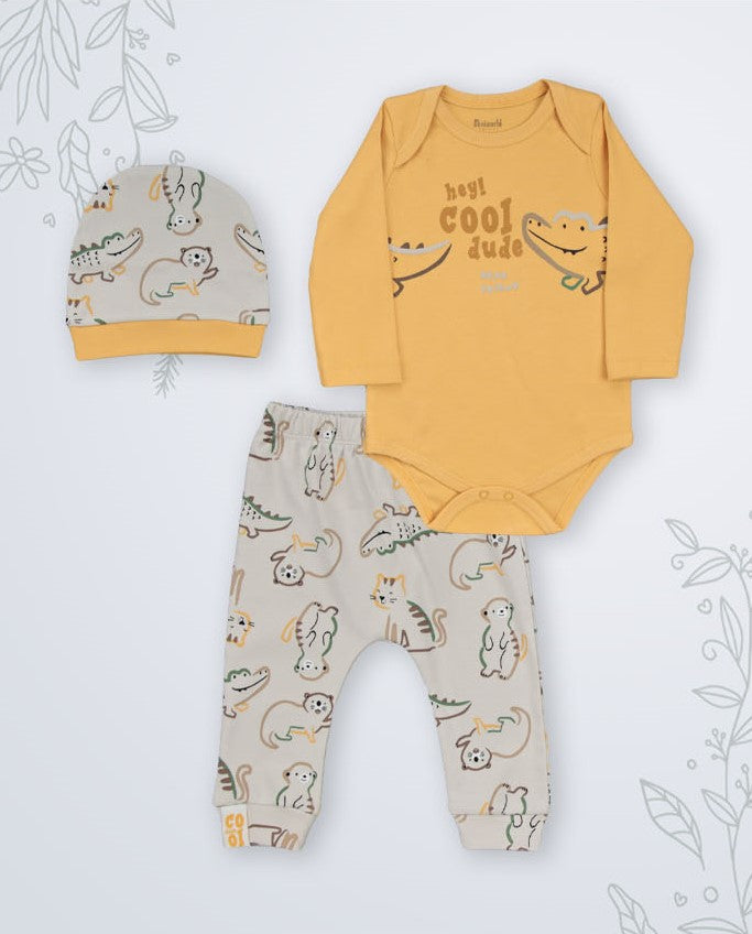 Ensemble de 3 pièces en Coton - Croco