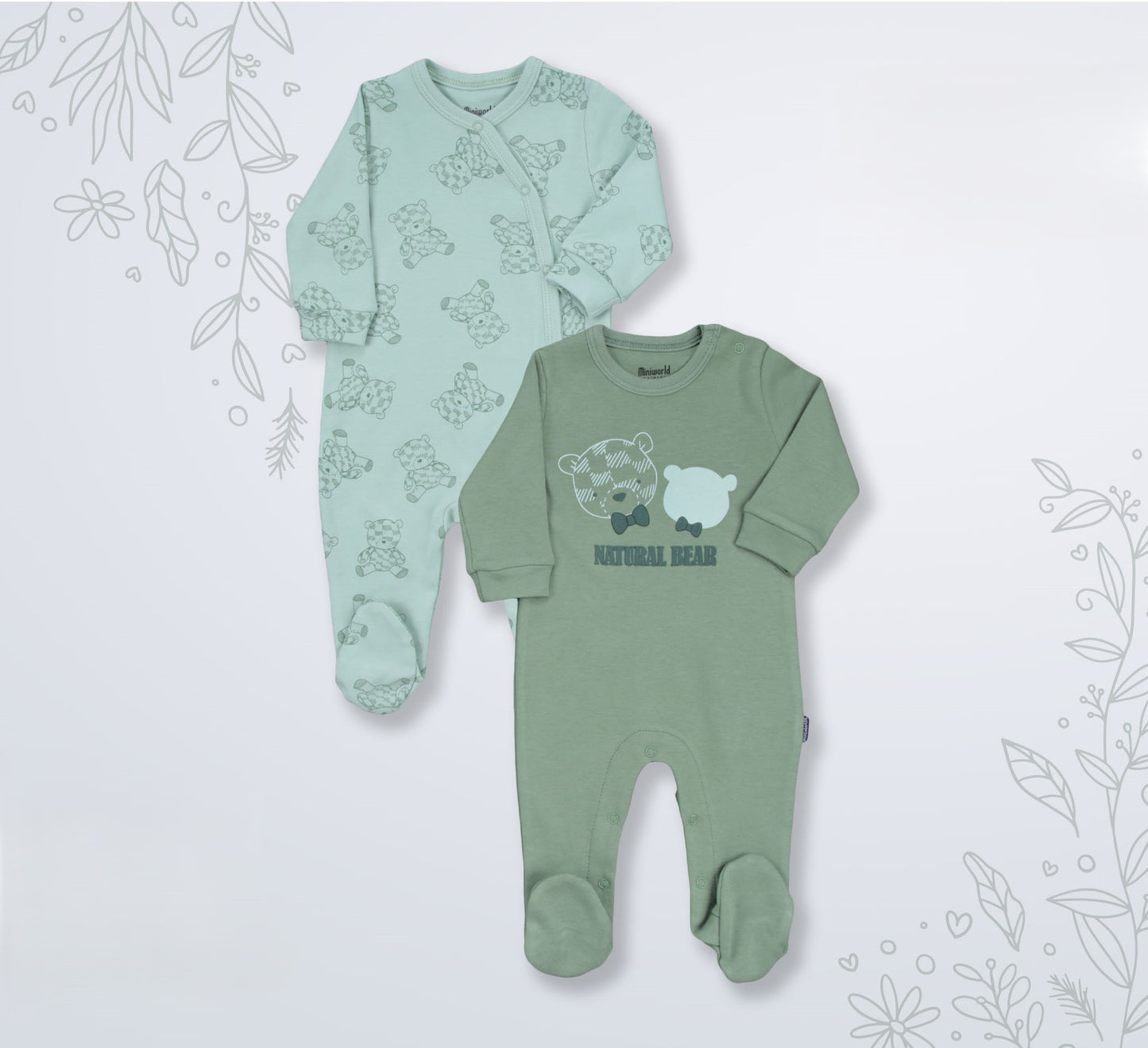 Lot de 2 Grenouillères en Coton