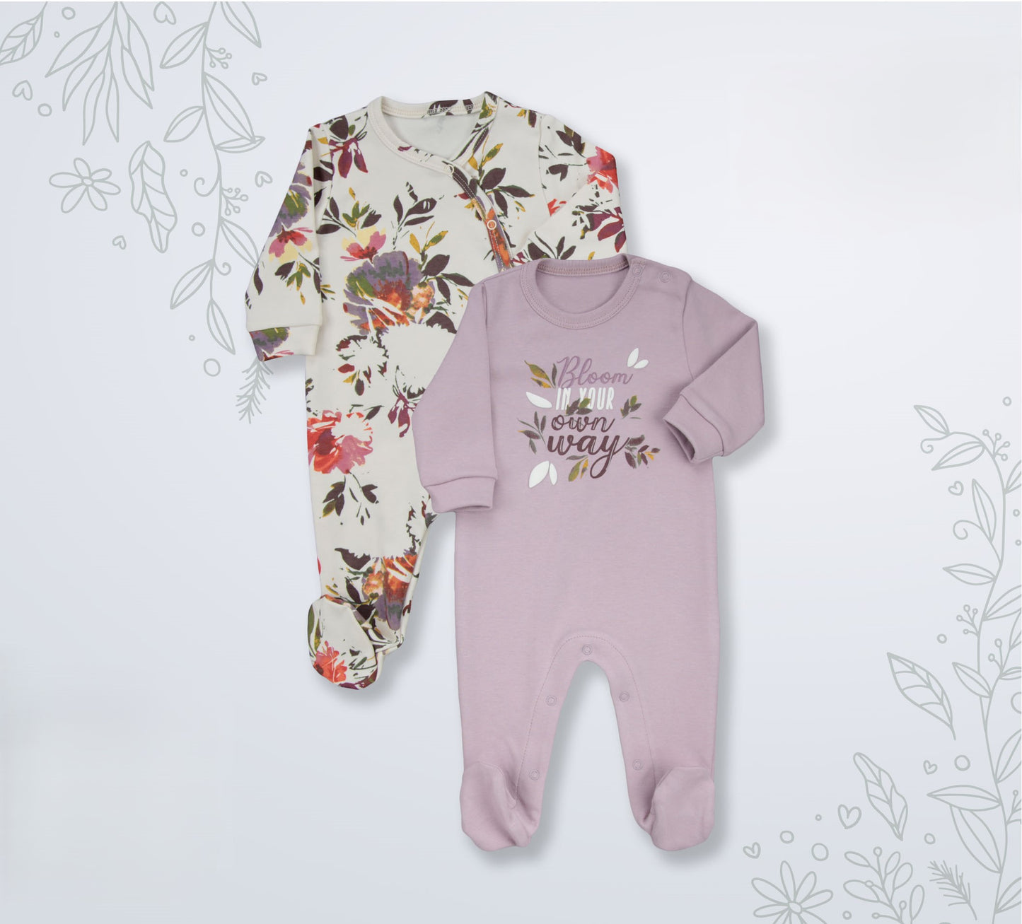Lot de 2 Grenouillères en Coton
