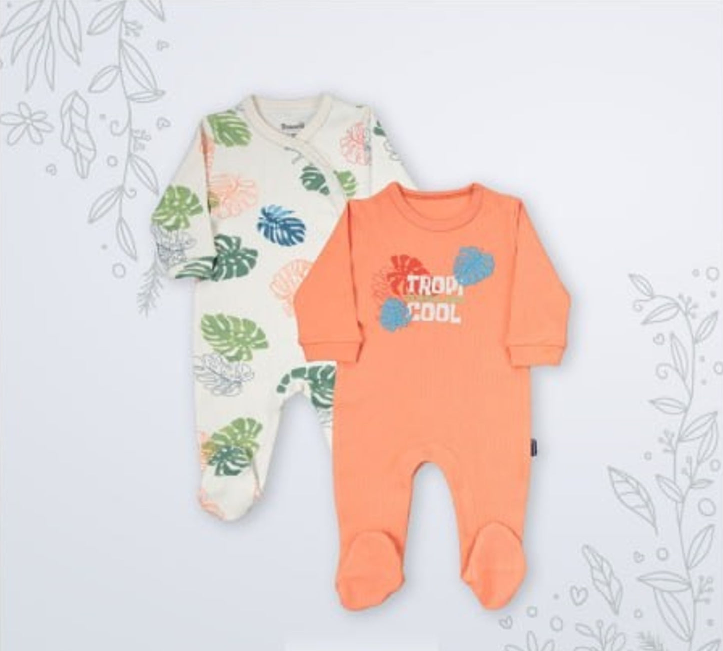 Lot de 2 Grenouillères en Coton