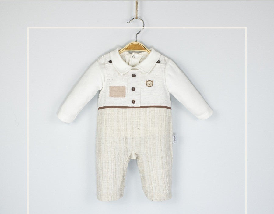 Barboteuse garçon avec broderie d'ourson