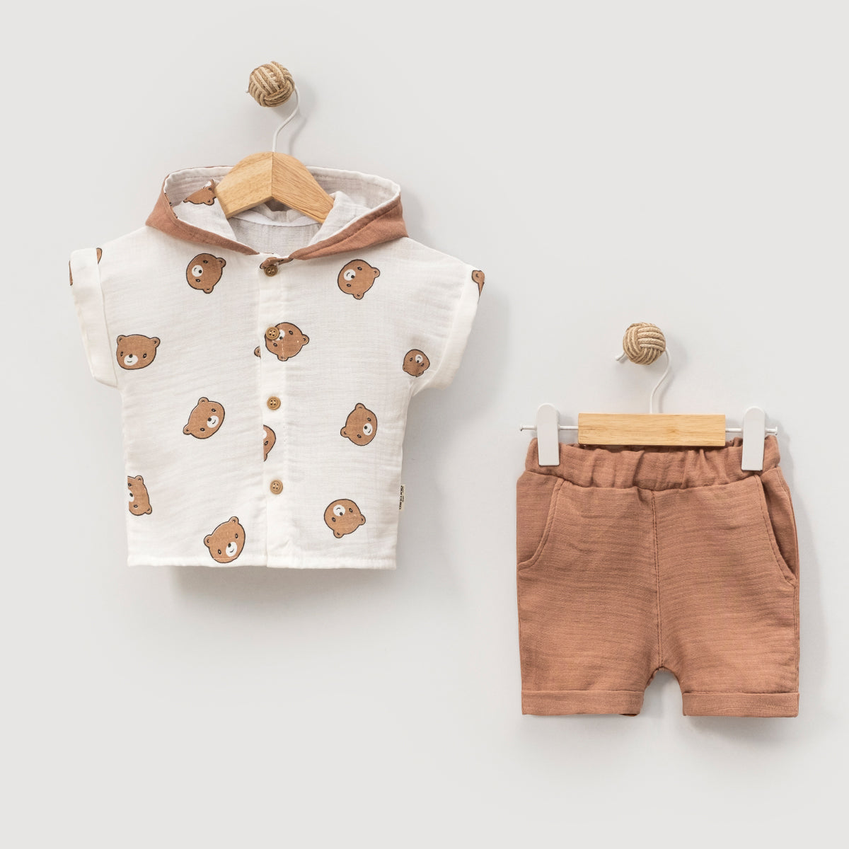 Ensemble Bébé Garçon 2 Pièces – Chemise à capuche et Short