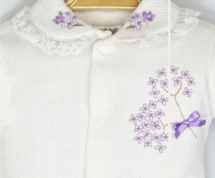 Ensemble de naissance de 5 pièces pour fille avec broderie florale - pack de naissance