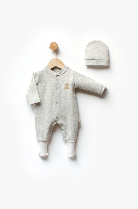 Grenouillère avec chaussettes intégrées et bonnet - PRÉMATURÉS