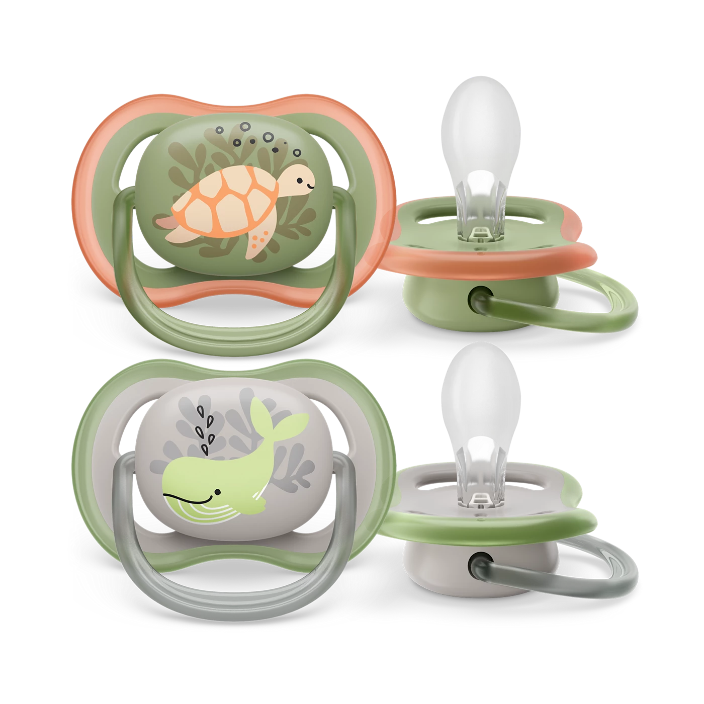 Philips Avent Sucette Ultra Air - 2 sucettes bébé légères et aérées pour bébés âgés de 6 à 18 mois, sans BPA et avec étui de transport stérilisateur (modèle SCF085/60)