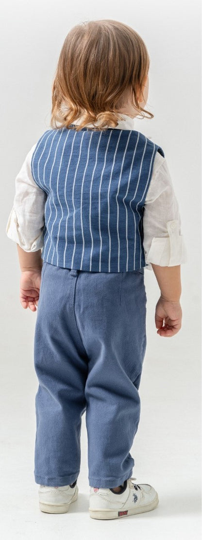 Costume bleu à rayures - العيد
