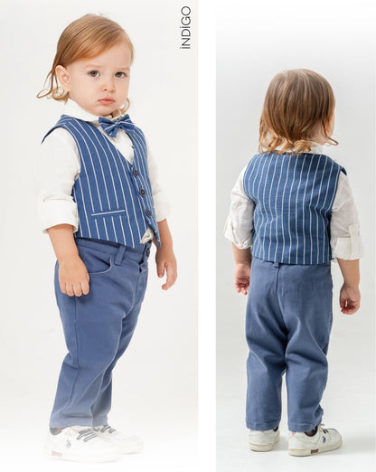 Costume bleu à rayures - العيد
