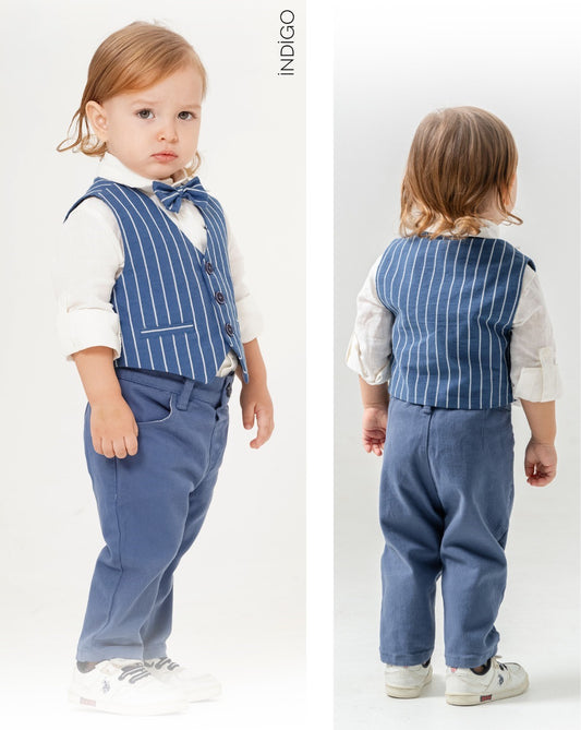 Costume bleu à rayures - العيد