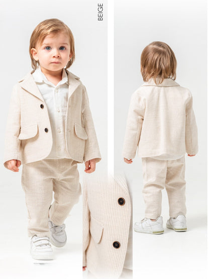 Costume beige raffiné - العيد