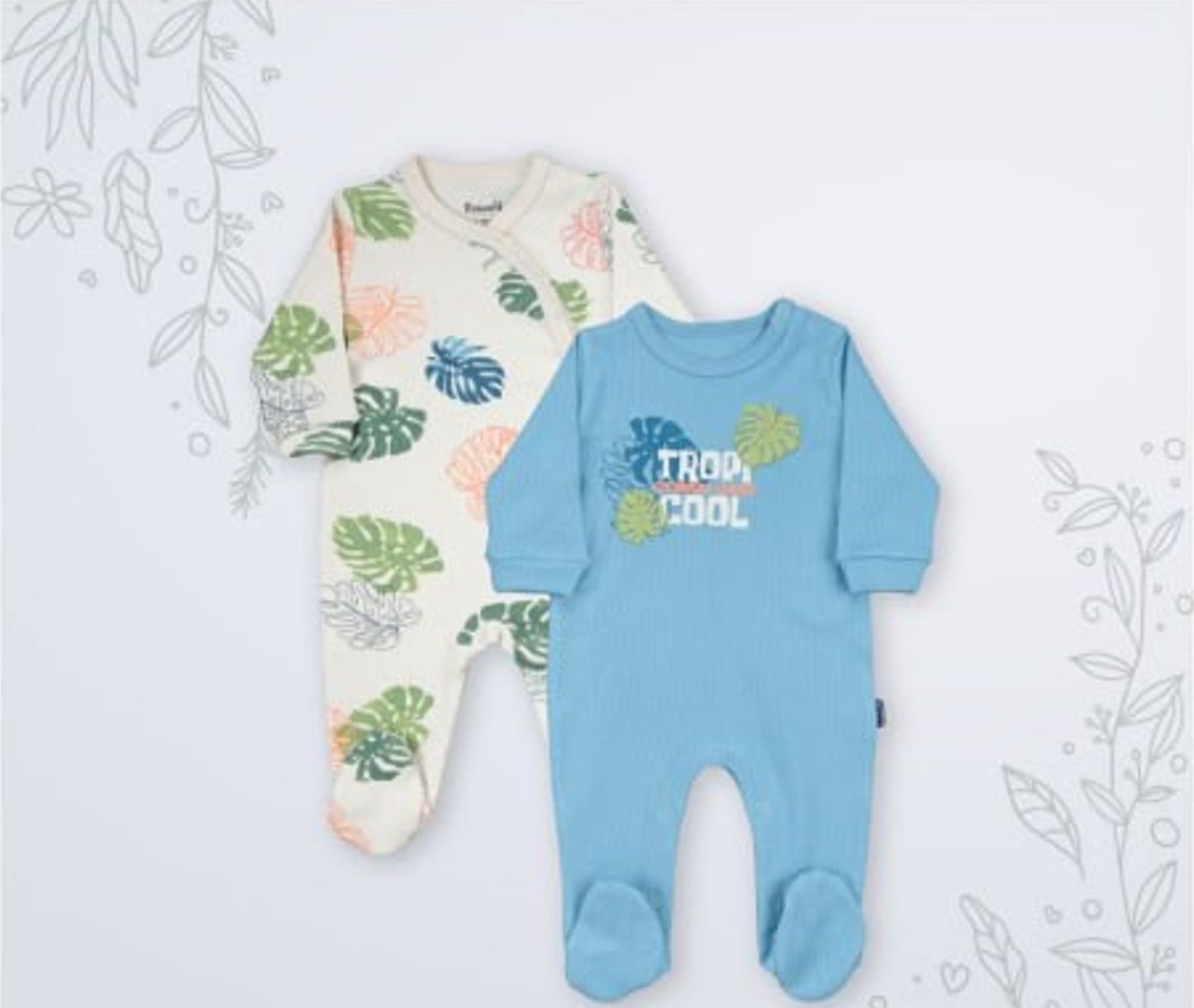 Lot de 2 Grenouillères en Coton