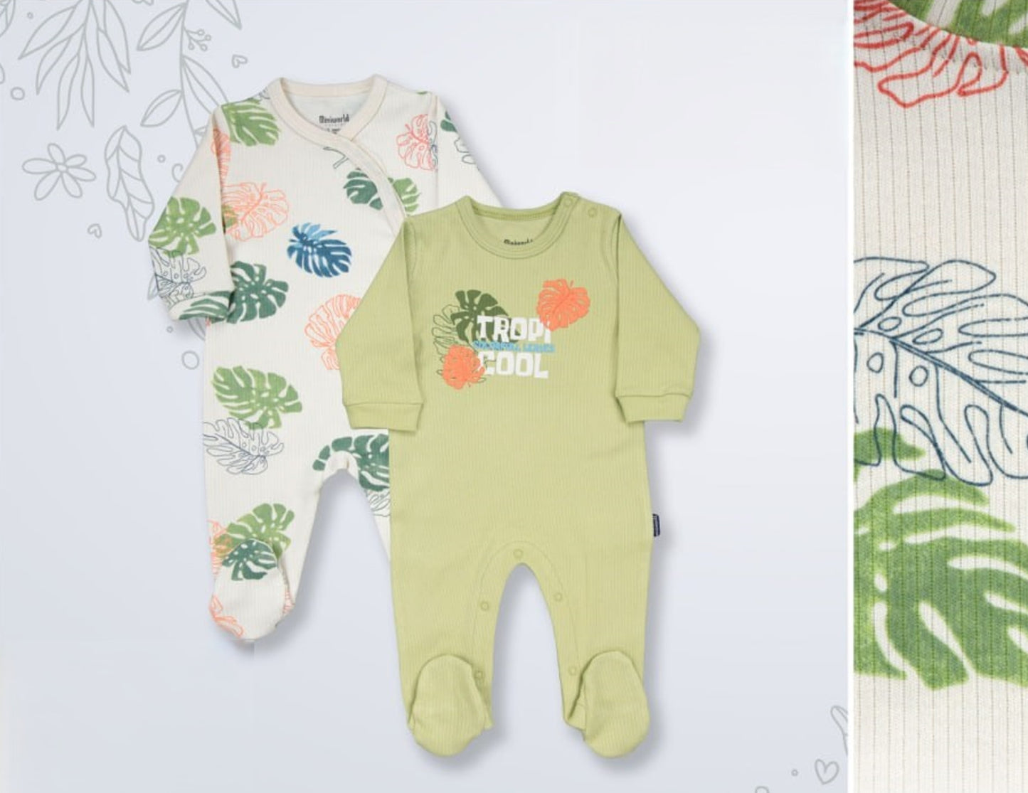 Lot de 2 Grenouillères en Coton