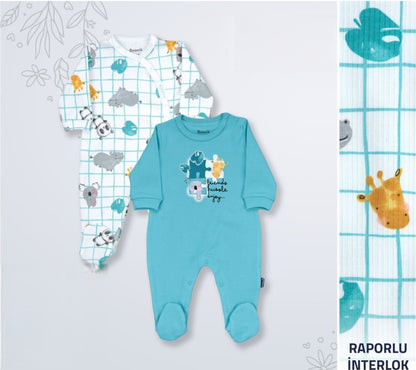 Lot de 2 Grenouillères en Coton