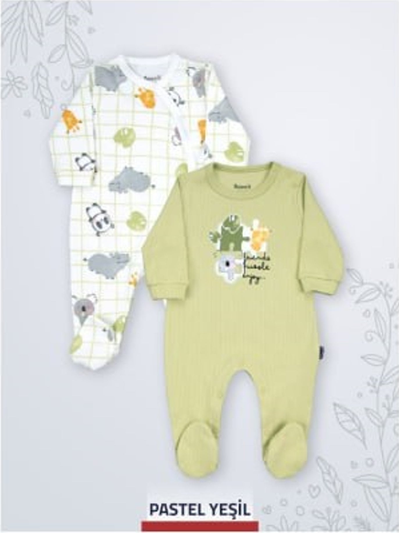 Lot de 2 Grenouillères en Coton