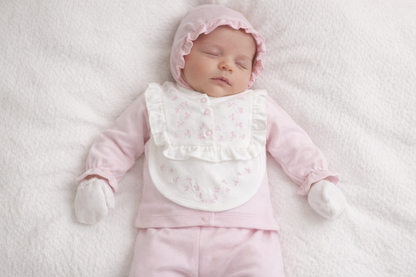 Ensemble de naissance de 5 pièces pour fille avec broderie et dentelles - pack de naissance