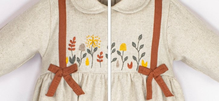 Barboteuse chic pour fille avec broderie