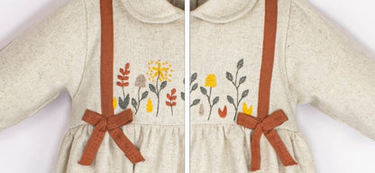 Barboteuse chic pour fille avec broderie