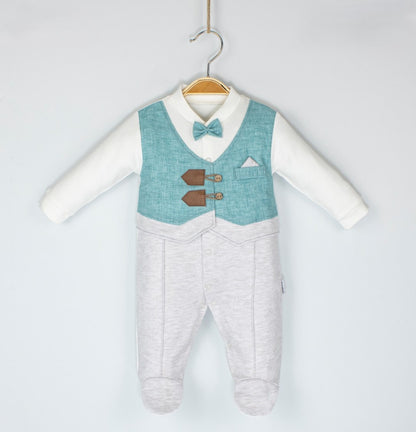 Grenouillère chic pour garçon avec gilet