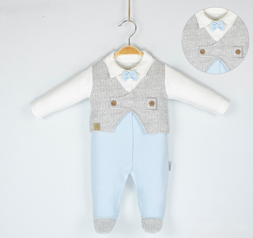 Grenouillère chic pour garçon avec gilet