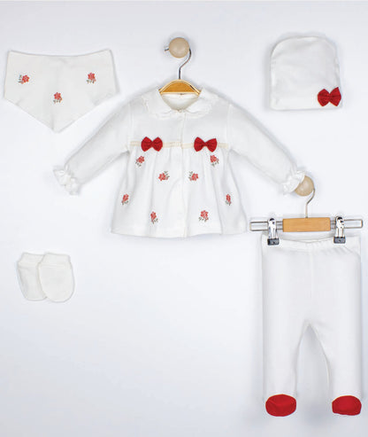 Ensemble de naissance de 5 pièces pour fille brodé - pack de naissance