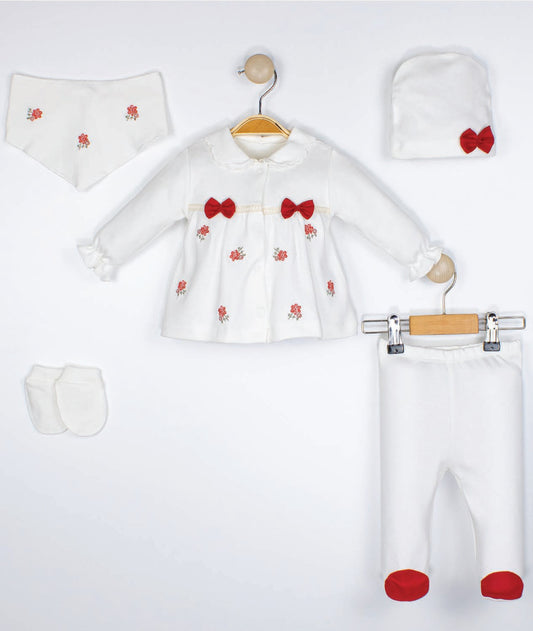 Ensemble de naissance de 5 pièces pour fille brodé - pack de naissance