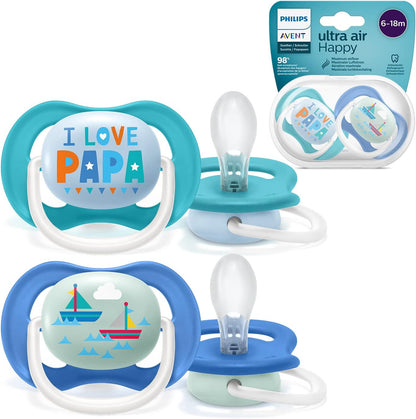 Sucette ultra air Philips Avent, pour 6 à 18 mois, orthodontique et 0% BPA, 2 pièces, SCF080/03
