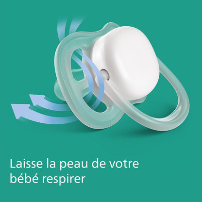 Sucette ultra air Philips Avent, pour 6 à 18 mois, orthodontique et 0% BPA, 2 pièces, SCF080/03