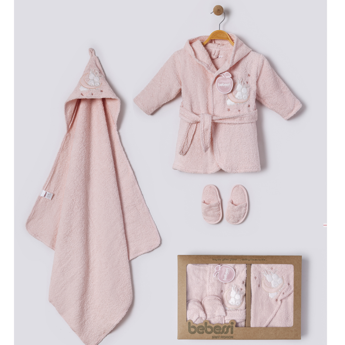 COFFRET PEIGNOIR BÉBÉ FILLE - TWIN RABBIT