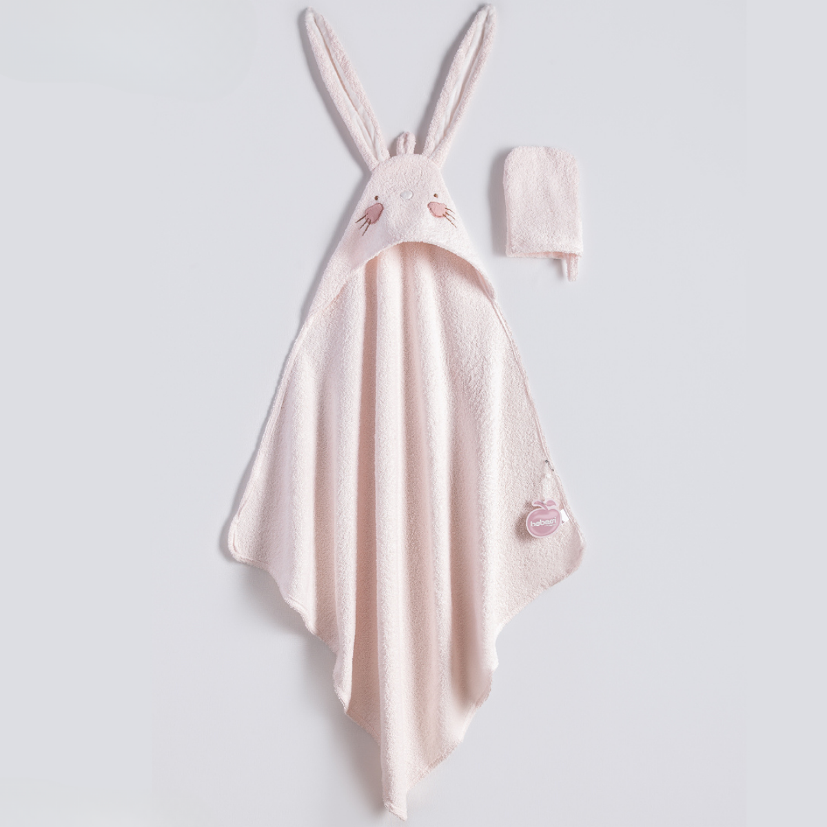 SERVIETTE BÉBÉ FILLE 85*90 CM - LAPIN