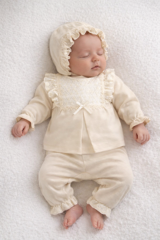 Ensemble de naissance de 5 pièces pour fille avec dentelles - pack de naissance