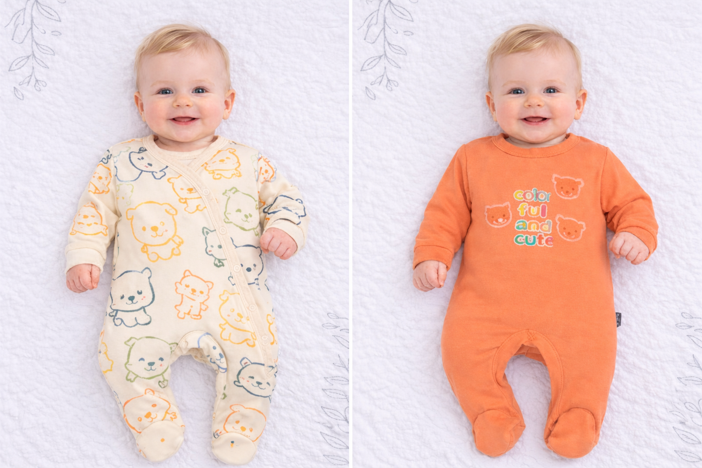 Lot de 2 Grenouillères en Coton