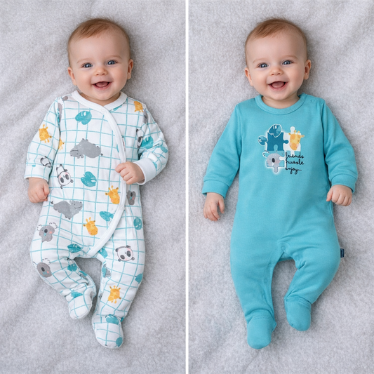 Lot de 2 Grenouillères en Coton