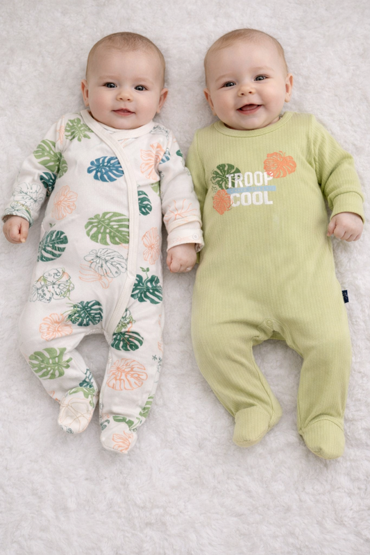 Lot de 2 Grenouillères en Coton