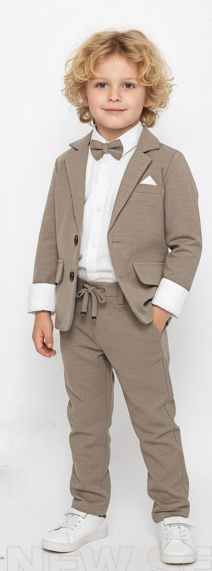 Costume raffiné 4 Pièces – Chemise, Pantalon, Veste & Nœud Papillon