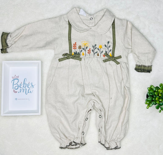 Barboteuse chic pour fille avec broderie