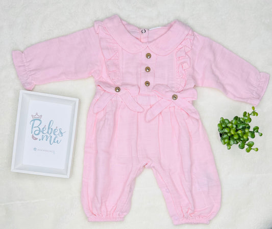 Barboteuse chic pour fille avec nœud