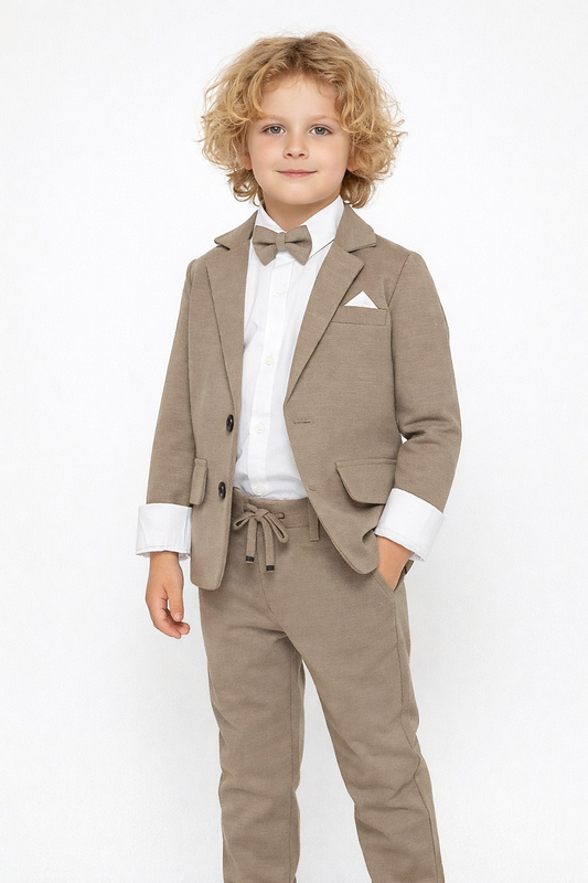 Costume raffiné 4 Pièces – Chemise, Pantalon, Veste & Nœud Papillon