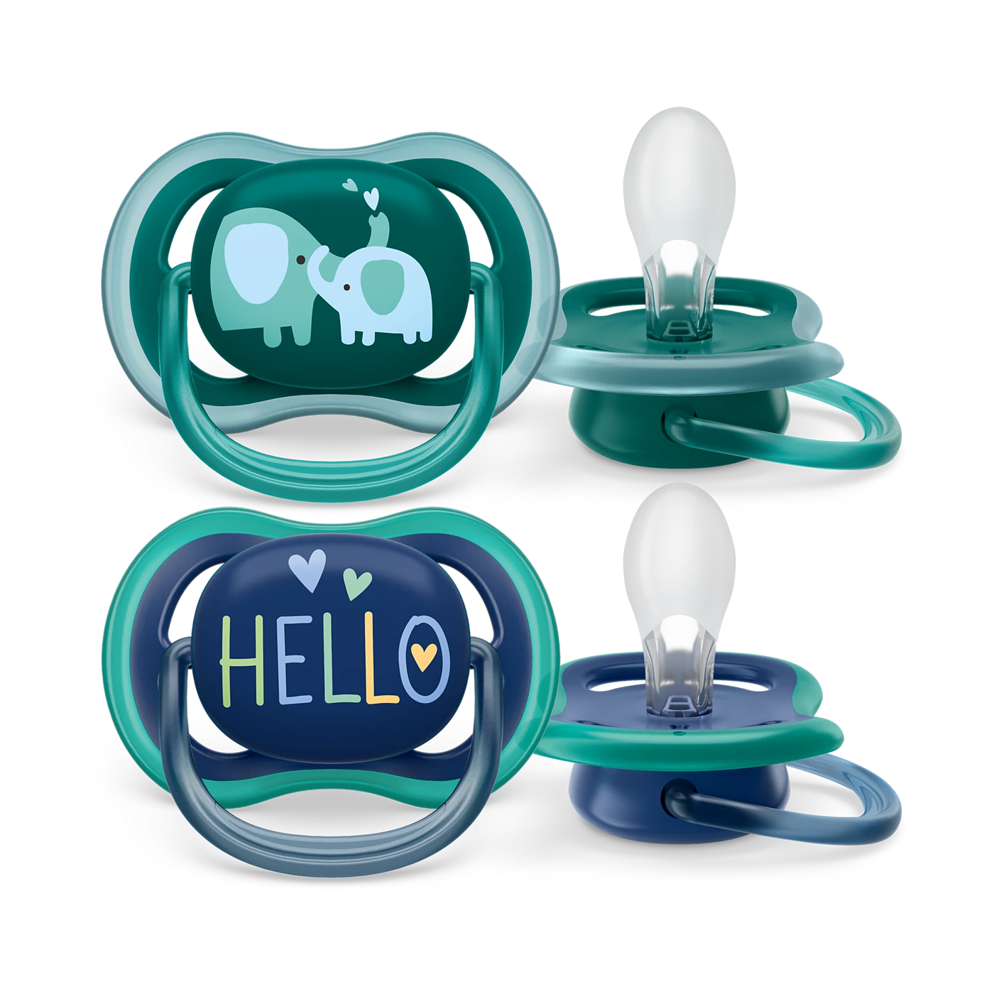 Philips Avent Sucette ultra air - 2 sucettes légères et aérées pour bébés âgés de 18 mois et plus, sans BPA, avec étui de transport stérilisateur (modèle SCF349/22)