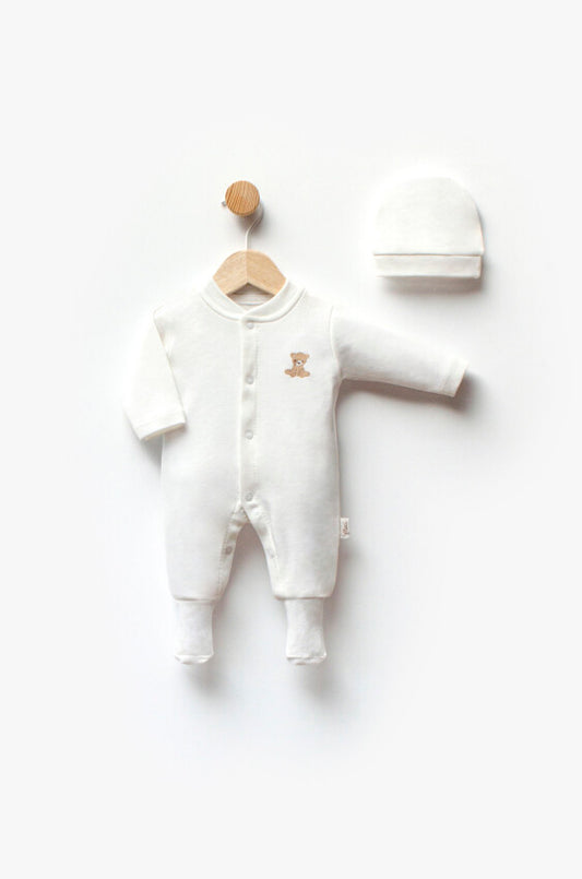 Grenouillère avec chaussettes intégrées et bonnet - PRÉMATURÉS