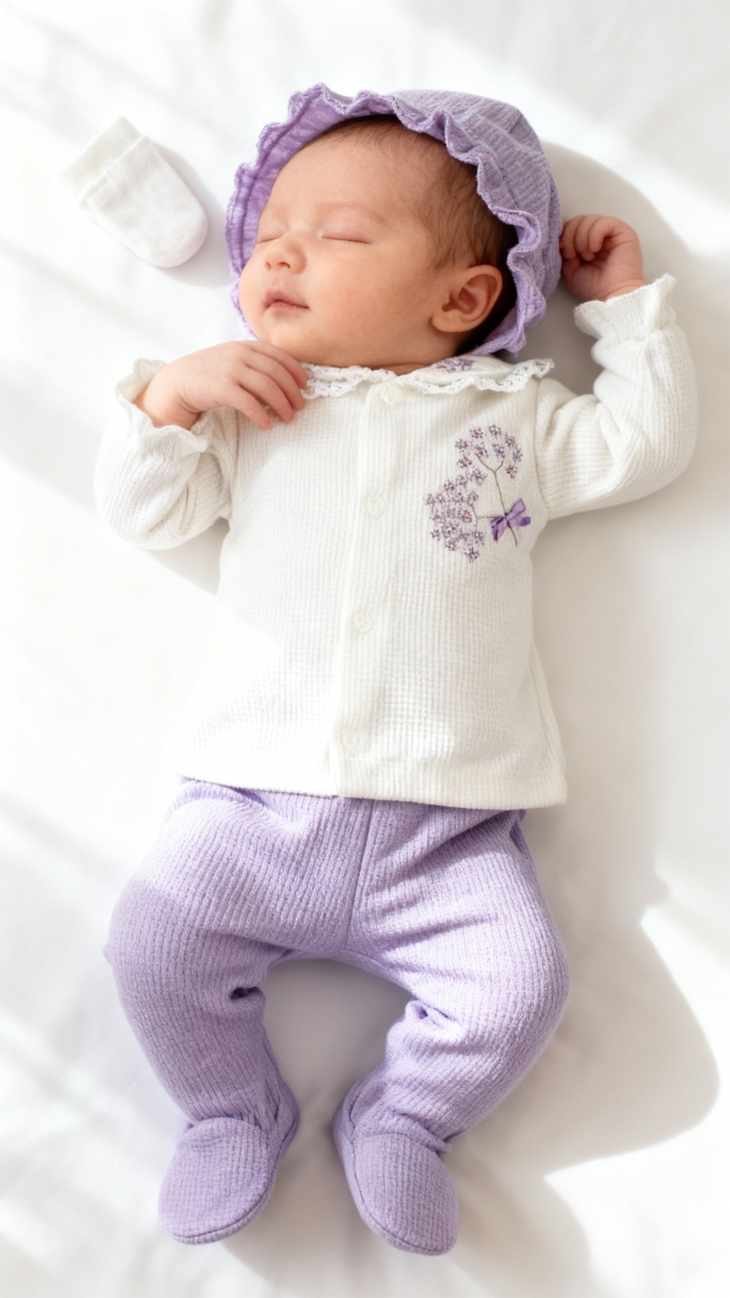 Ensemble de naissance de 5 pièces pour fille avec broderie florale - pack de naissance