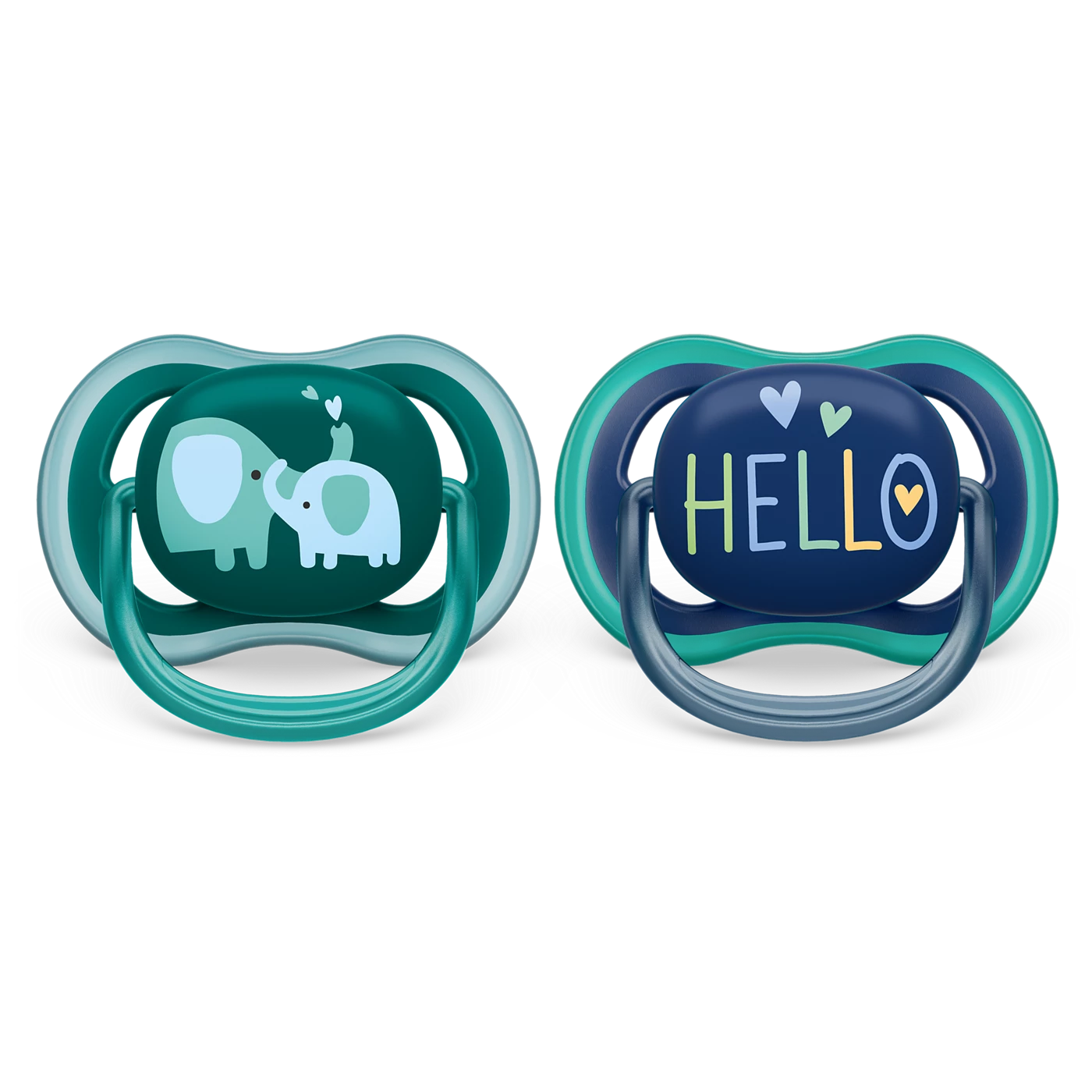 Philips Avent Sucette ultra air - 2 sucettes légères et aérées pour bébés âgés de 18 mois et plus, sans BPA, avec étui de transport stérilisateur (modèle SCF349/22)